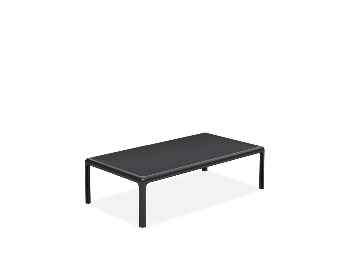 Stolik kawowy Dexo Flu 100 cm x 60 cm, śr. , kolor czarny, materiał szkło
